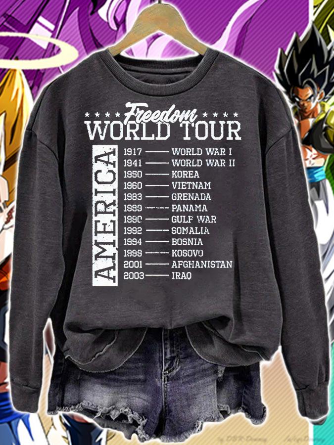 America freedom world tour 1917 world war I 1941 world war II 1950 Korea T-shirt