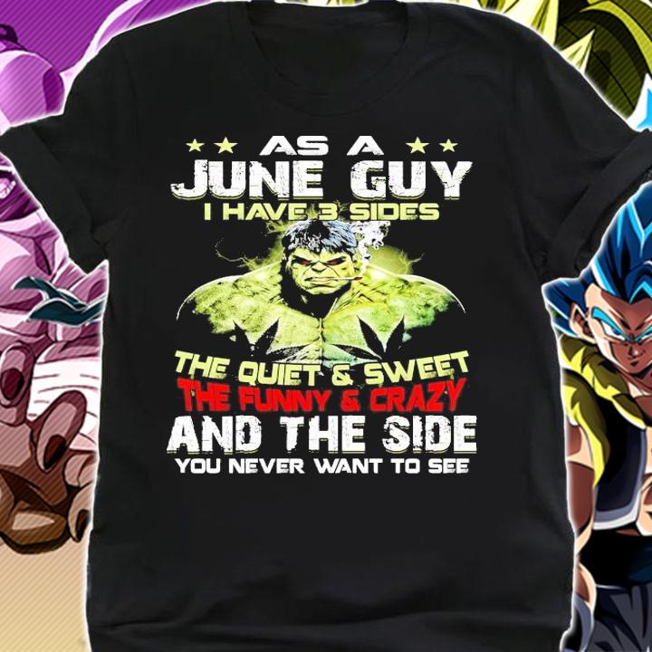 Hulk as a June guy I have 3 sides the quiet and sweet and the side you never want to see shirt shirt
