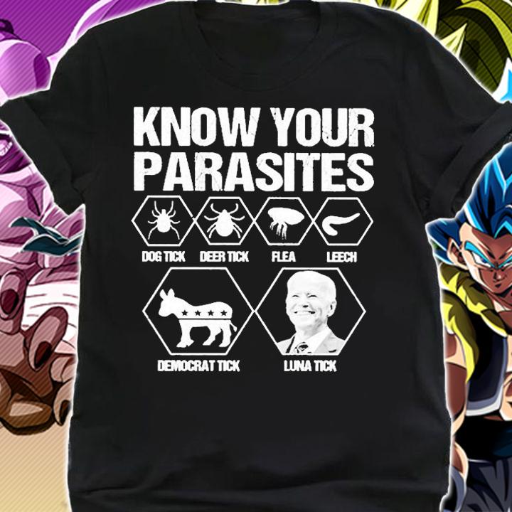 Know Your Parasites Dog Tick Deer Tick Flea Leech Democrat Tick Lina Tick T-Shirt shirt