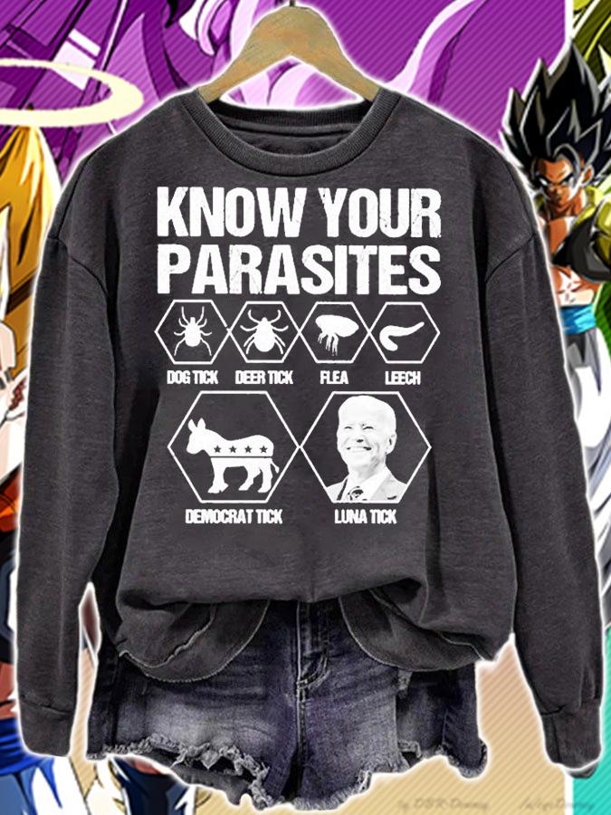 Know Your Parasites Dog Tick Deer Tick Flea Leech Democrat Tick Lina Tick T-Shirt sweatshirt