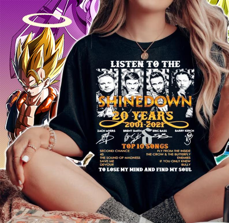 Listen To The Shinedown 20 Years 2001-2021 Signatures To Lose My Mind And Find My Soul Shirt woman shirt