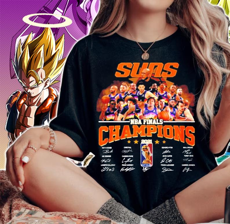Suns NBA Finals Champions 2021 signatures win shirt