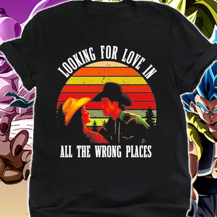 Urban Cowboy looking for love in all the wrong places sunset vintage t-shirt shirt