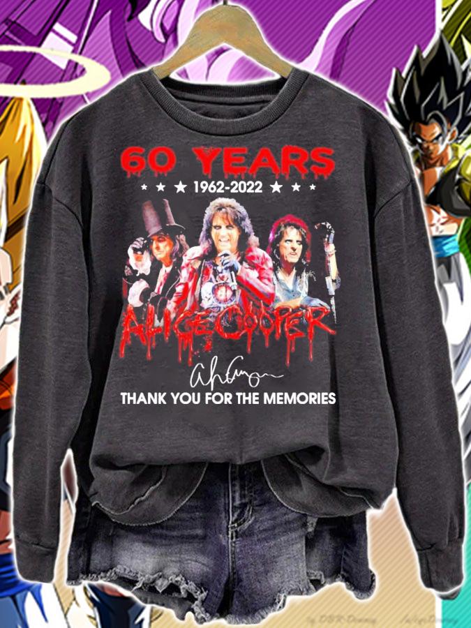 60 years 1962-2022 Alice Cooper Signatures Thank You For The Memories Shirt