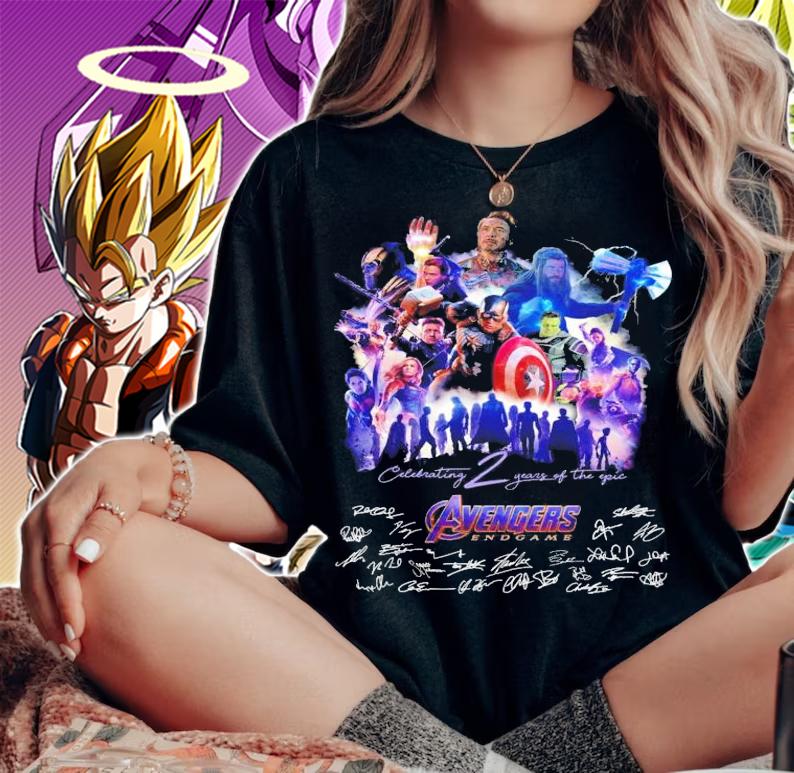 Celebrating 2 years of the epic Avengers Endgame signatures shirt