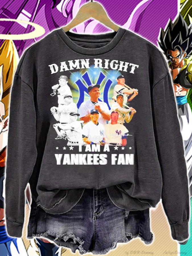 Damn right I am New York Yankees fan now and forever signatures t-shirt