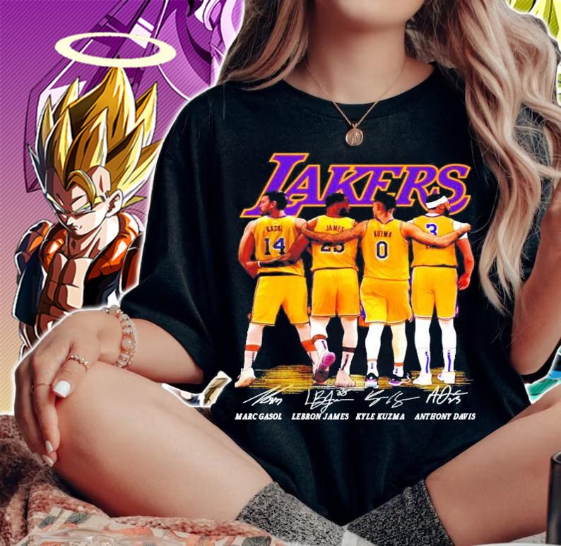 Lakers Marc Gasol Lebron James Kyle Kuzma and Anthony Davis signature shirt