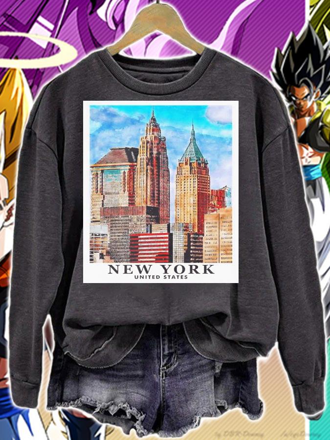 New York USA Travel Art Painting shirt sweatshirt