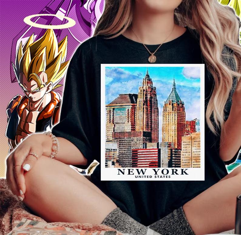 New York USA Travel Art Painting shirt woman shirt
