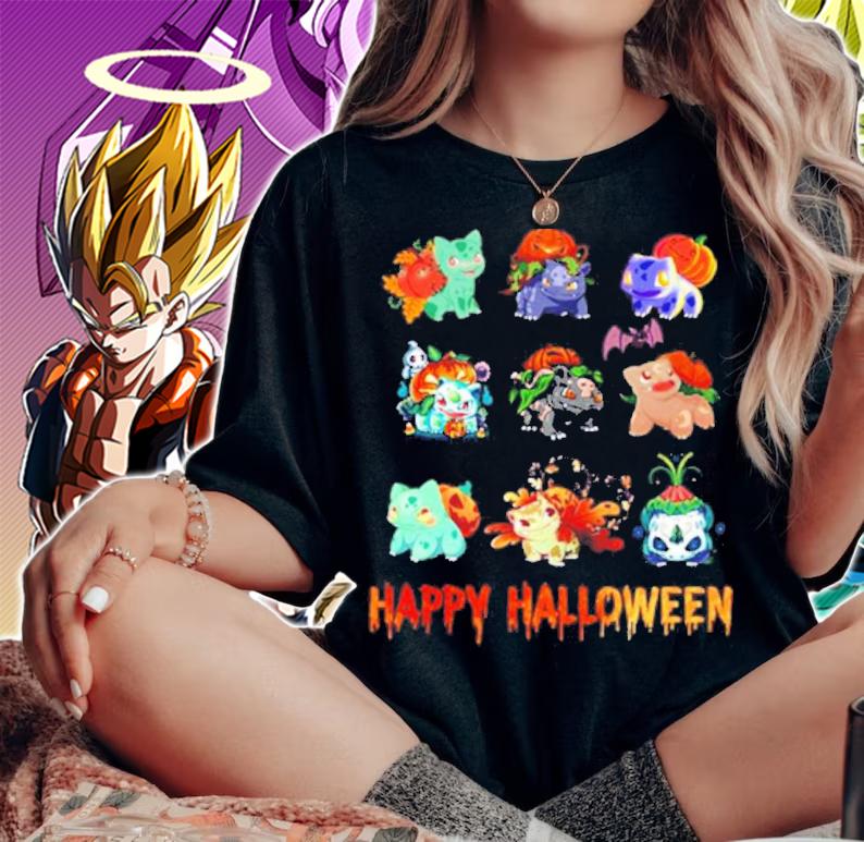 Pokemon Fushigidane Happy Halloween shirt woman shirt