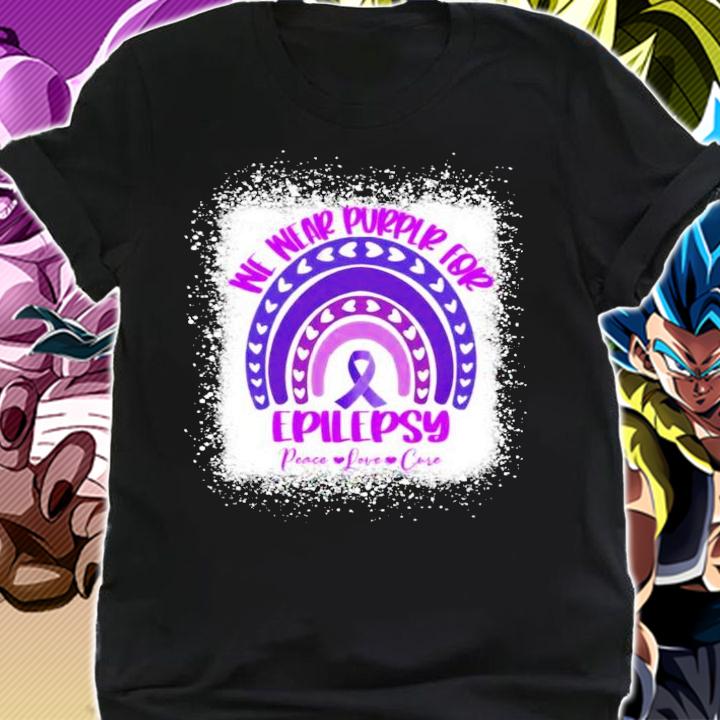 We wear purple for epilepsy peace love cure shirt
