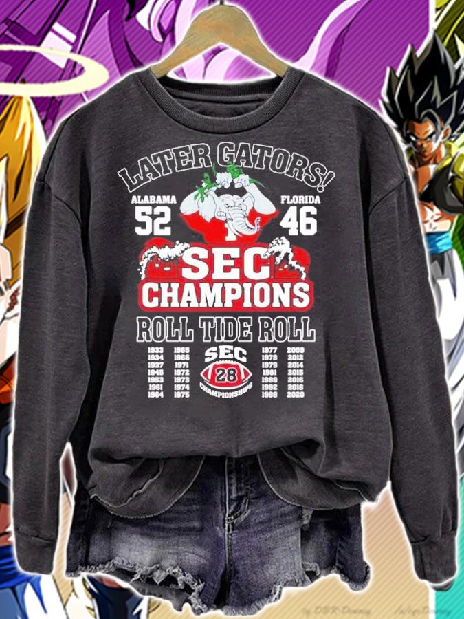 Alabama Crimson Tide later gators Alabama 52 Florida SEC Champions roll tide roll shirt