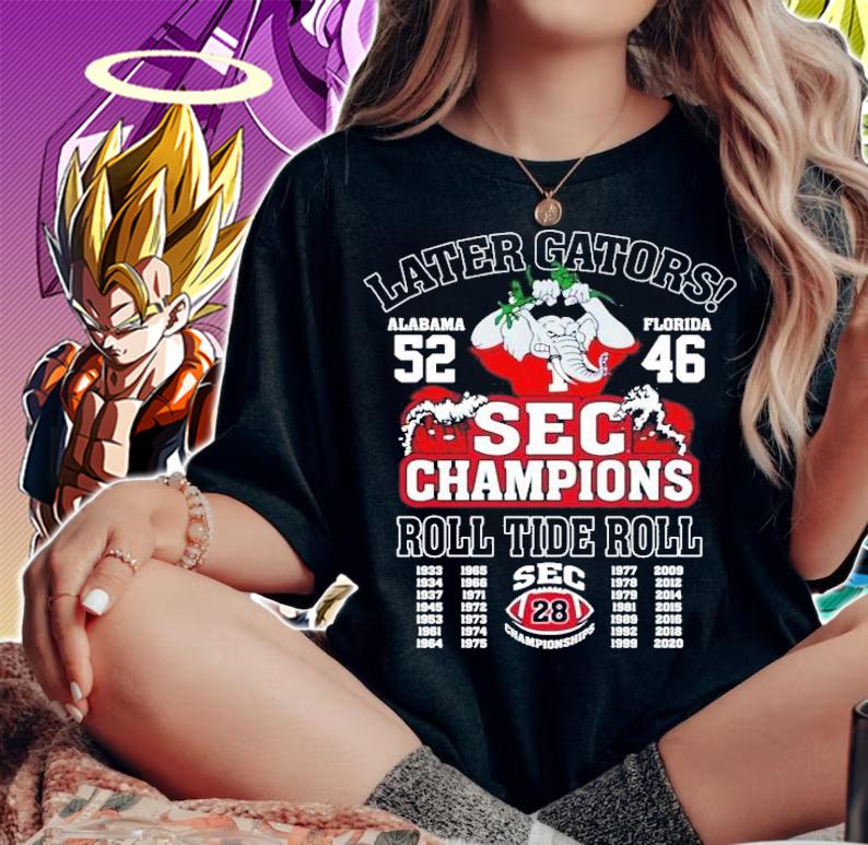Alabama Crimson Tide later gators Alabama 52 Florida SEC Champions roll tide roll shirt
