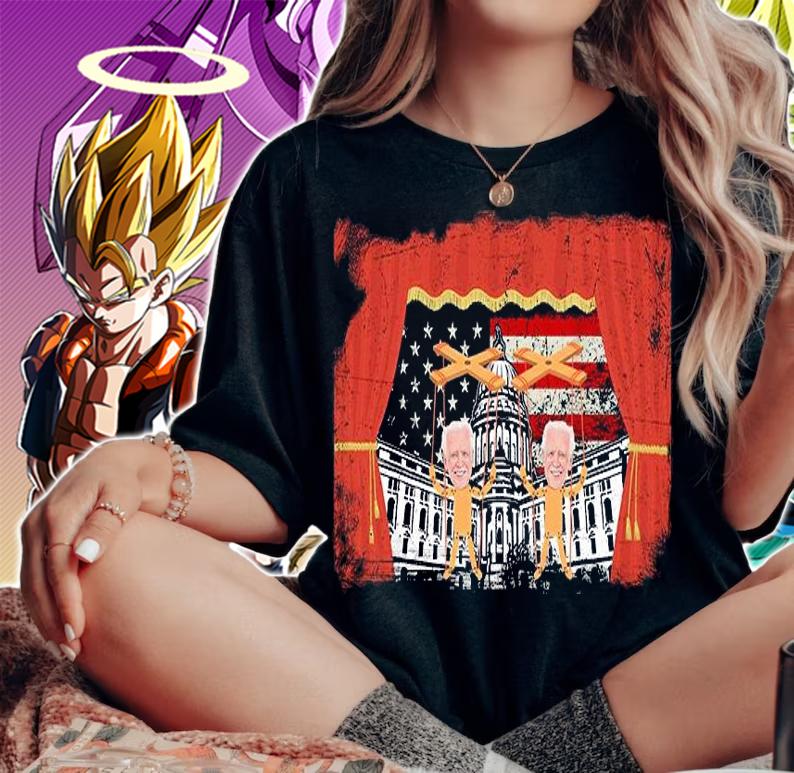 Biden Clown On Stage The White House USA Flag Retro T-shirt woman shirt