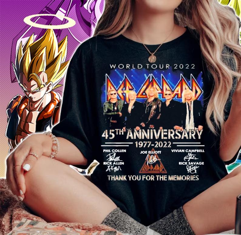 Def Leppard 45th anniversary 1977-2022 signatures shirt