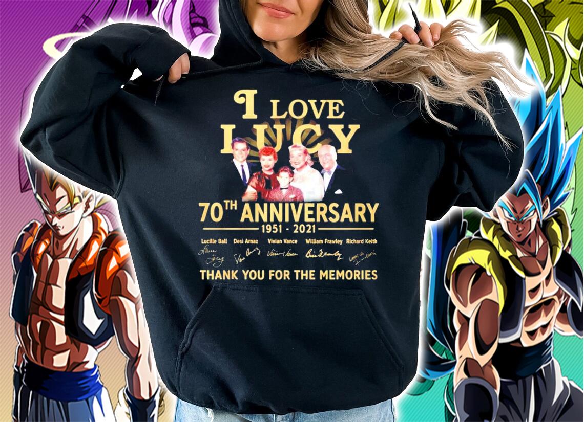 I love Lucy 70th anniversary 1951-2021 thank you for the memories t-shirt hoodie