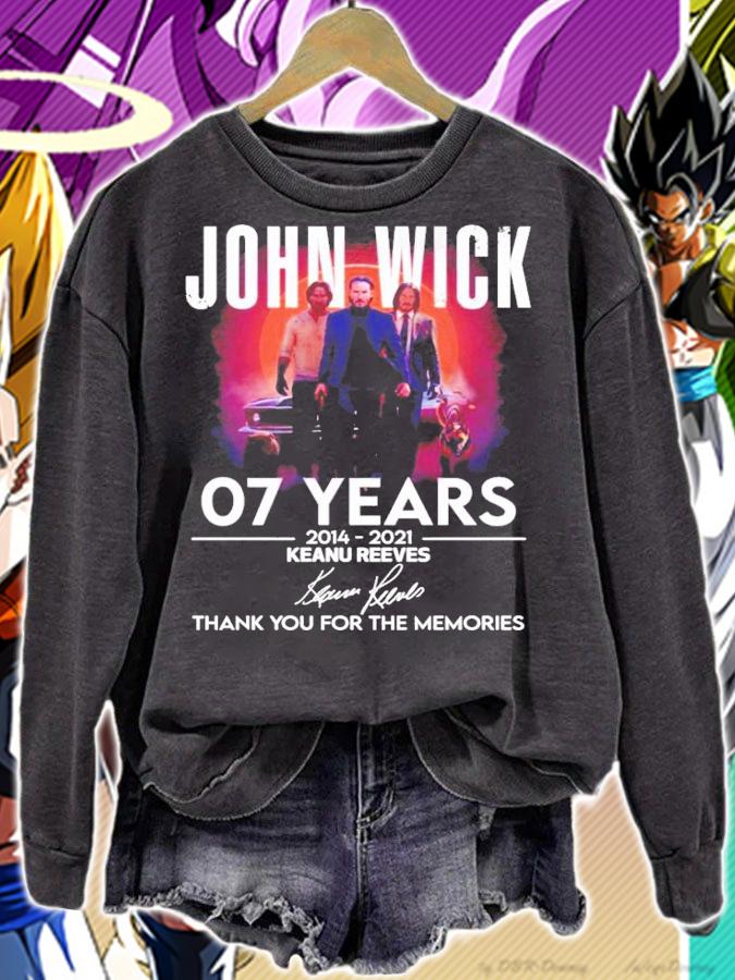 John Wick 07 years 2014-2021 Keanu Reeves signature shirt sweatshirt