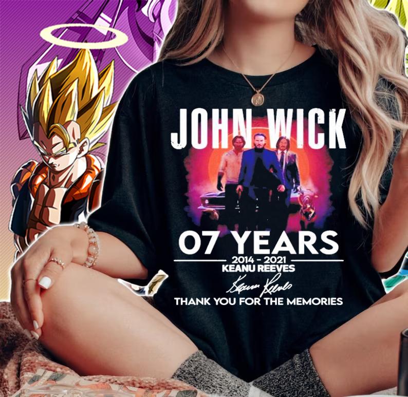 John Wick 07 years 2014-2021 Keanu Reeves signature shirt woman shirt