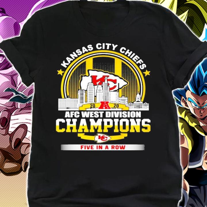Kansas City Chiefs AFC West Division Champions five in a row t-shirt
