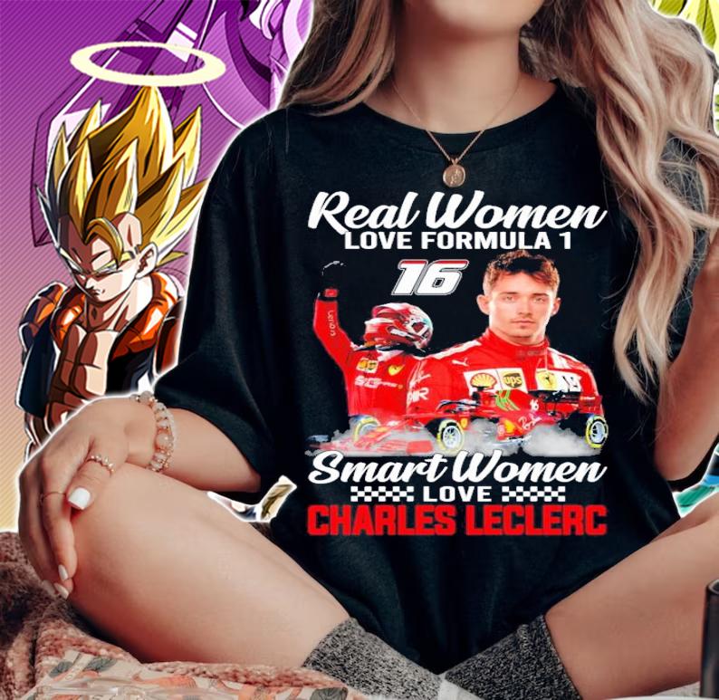 Real women love formula 1 Smart women love Charles Leclerc shirt woman shirt