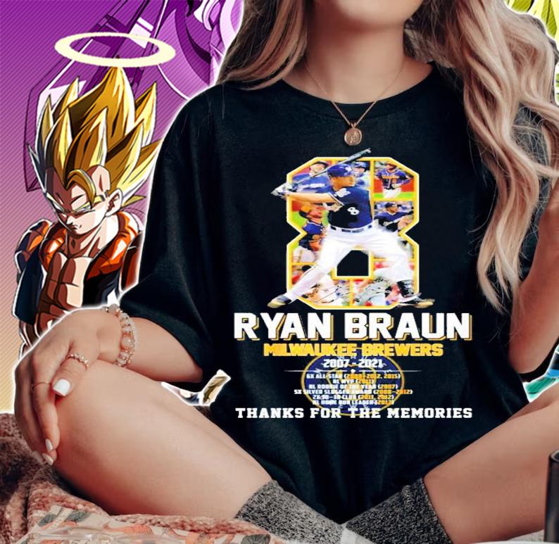Ryan Braun Milwaukee Brewers 2007-2021 t-shirt woman shirt