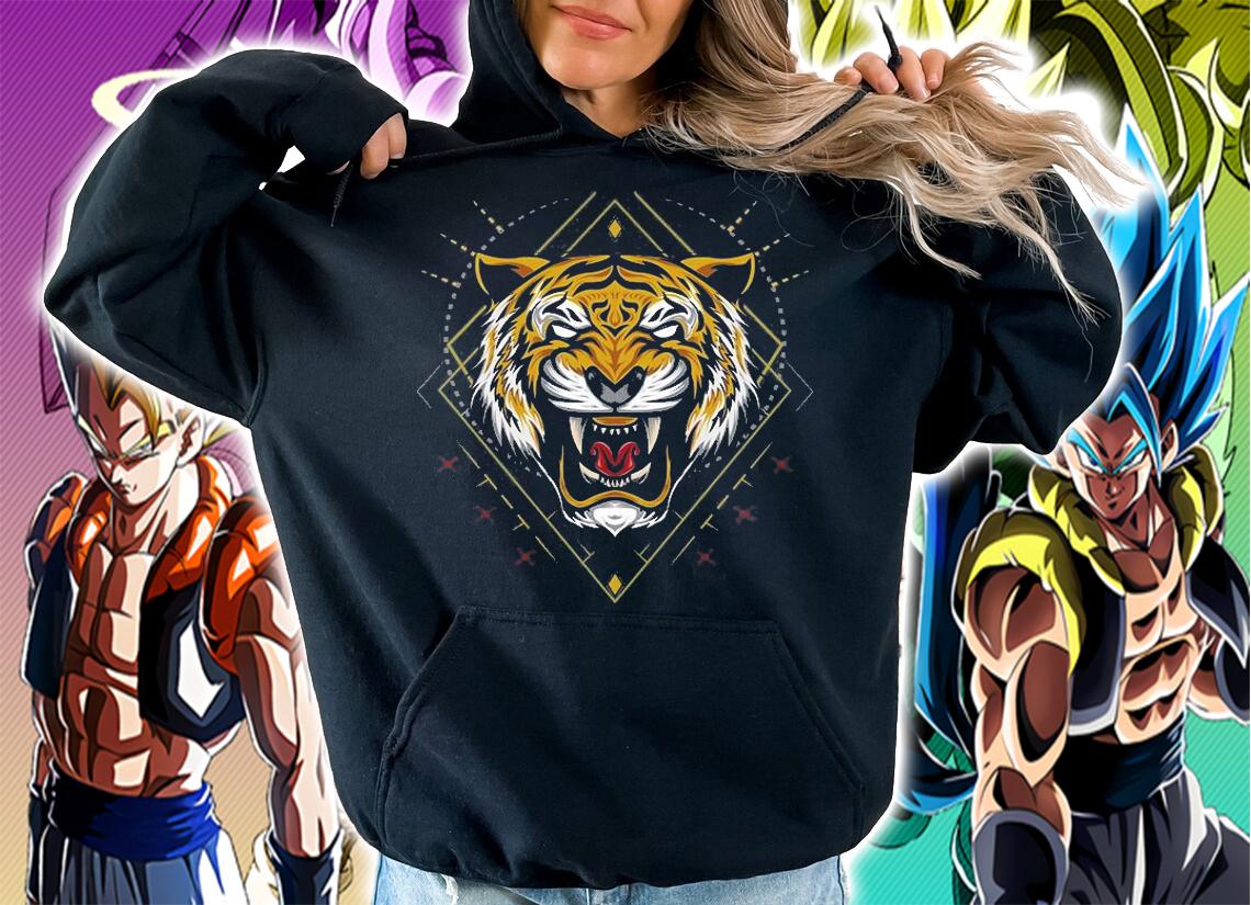 The tiger head illustration with sacred symbol shirt
