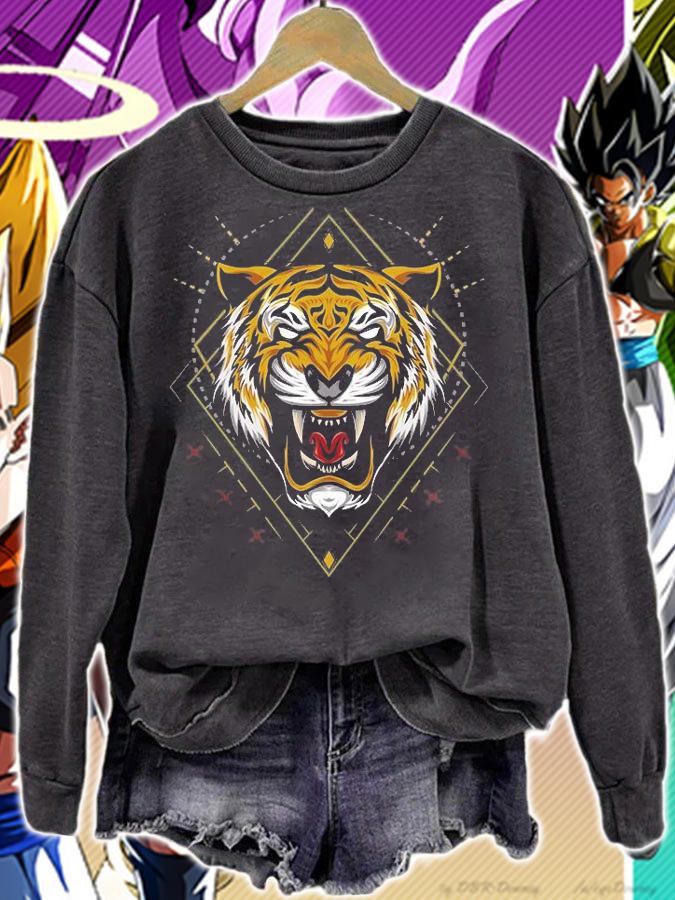 The tiger head illustration with sacred symbol shirt