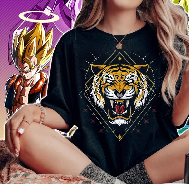 The tiger head illustration with sacred symbol shirt