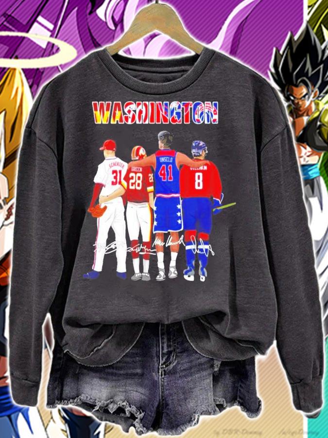 Washington Max Scherzer Darrell Green Wes Unseld Alexander Ovechkin signatures shirt sweatshirt