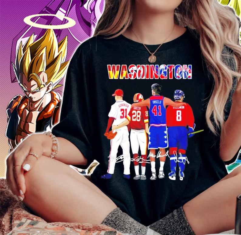 Washington Max Scherzer Darrell Green Wes Unseld Alexander Ovechkin signatures shirt woman shirt