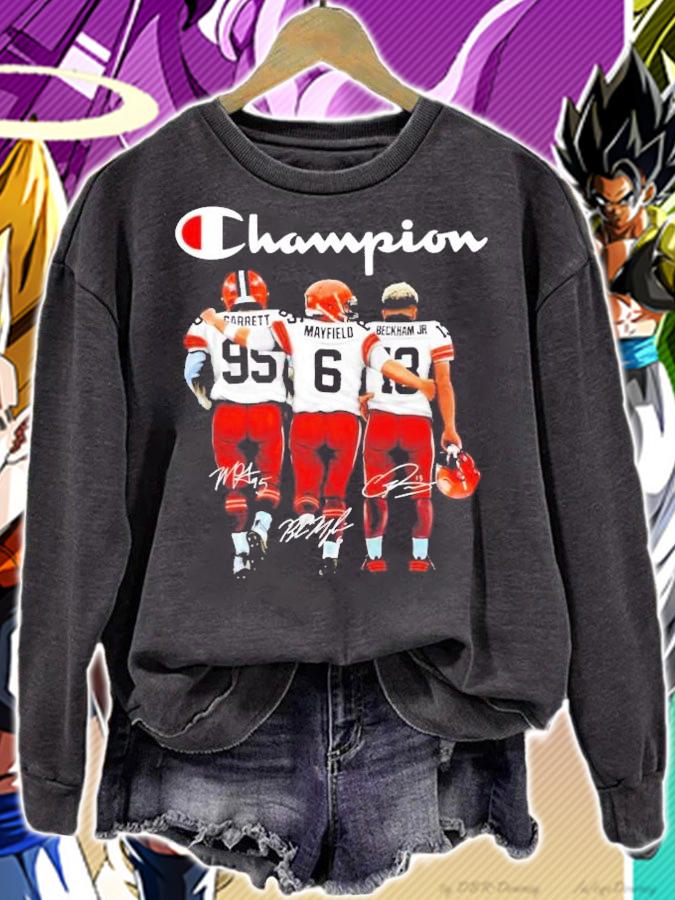 Cleveland Browns Champion Carrett Mayfield and Beckham Jr shirt sweatshirt