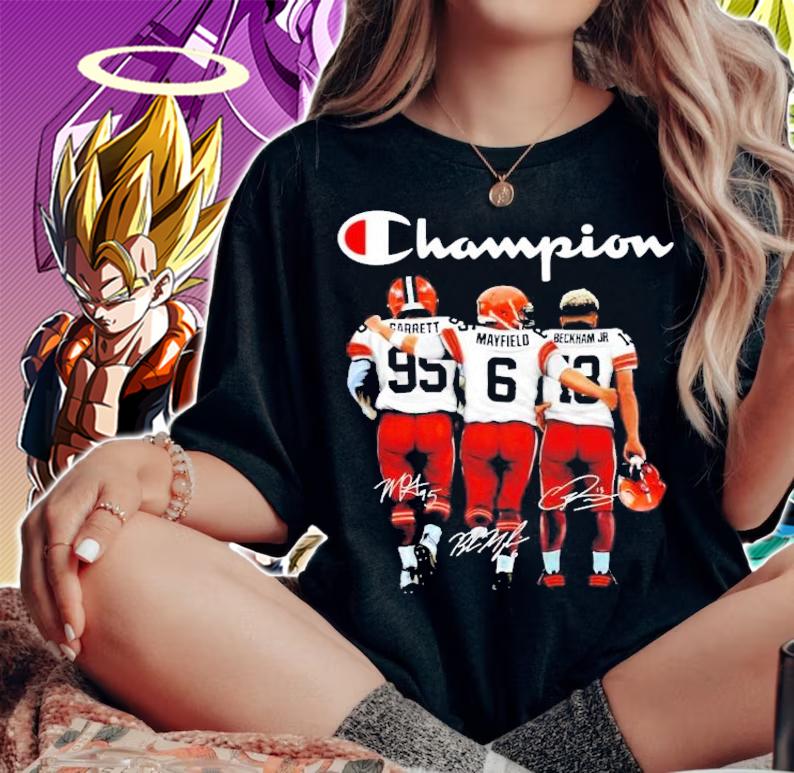 Cleveland Browns Champion Carrett Mayfield and Beckham Jr shirt woman shirt