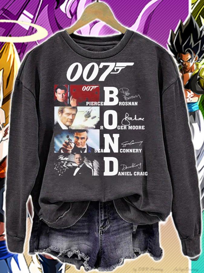 007 Bond Pierce Brosnan Roger Moore Sean Connery Daniel Craig Signatures t-shirt sweatshirt