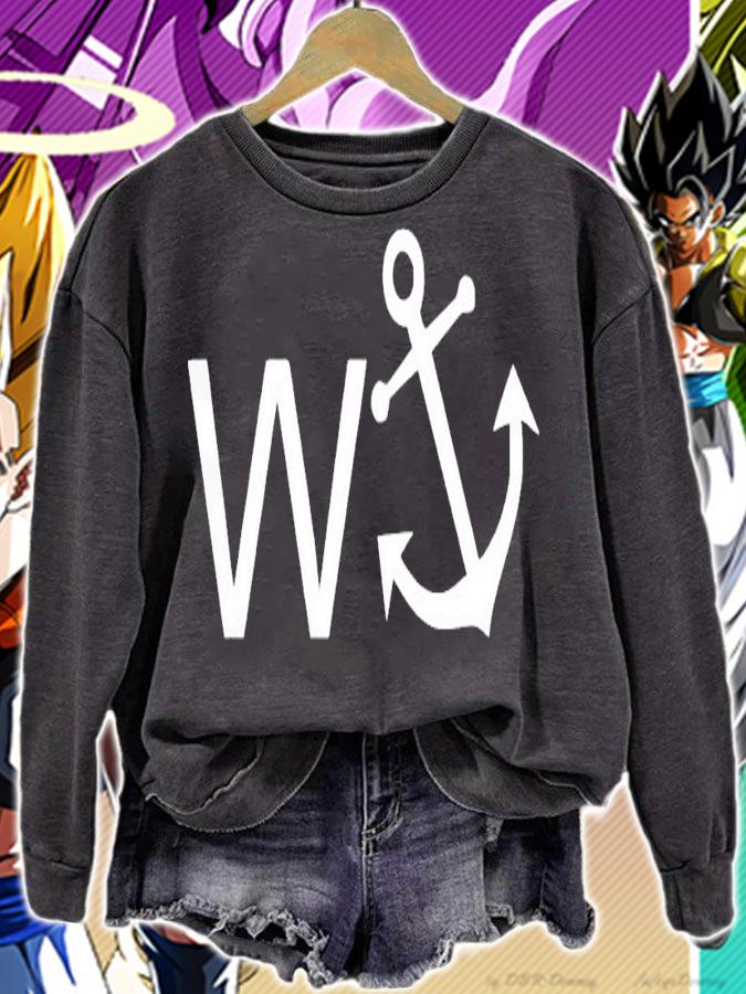 W anchor T-shirt sweatshirt