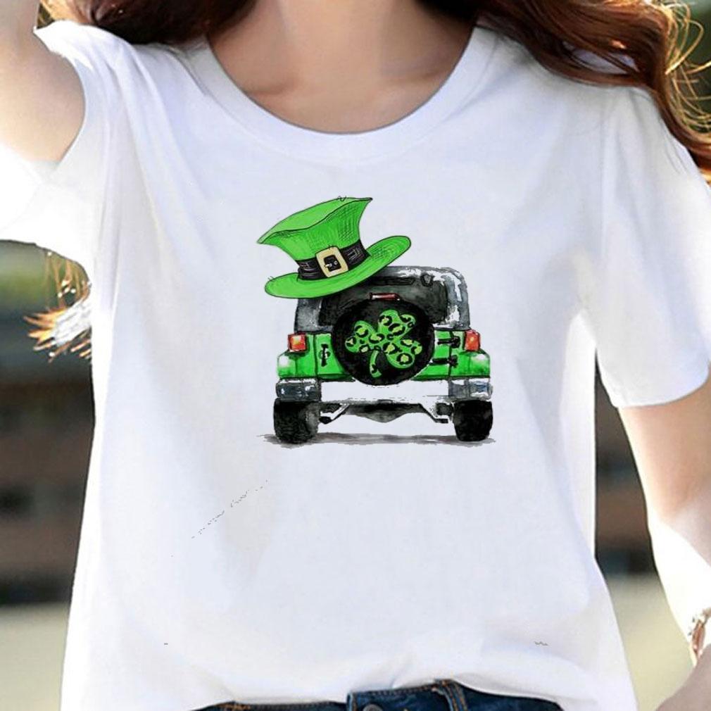 St Patrick's day Shamrock Jeep shirt woman shirt