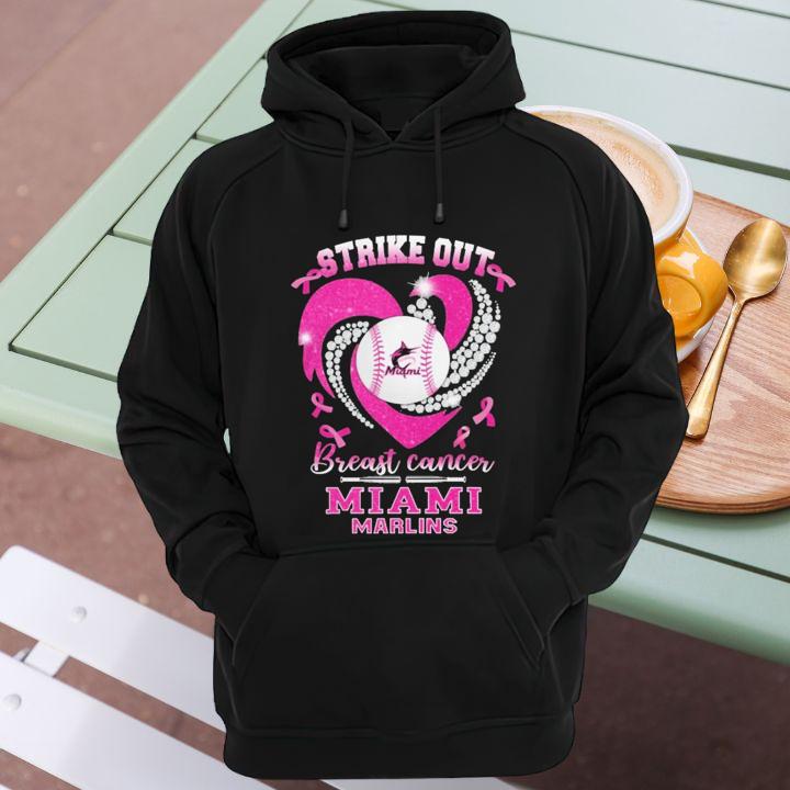 Strike Out Breast Cancer Awareness Miami Marlins Baseball T-Shirt hoodie