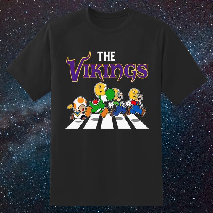 Minnesota Vikings Super Mario Abbey Road T-Shirt - Unique Fan Gear!
