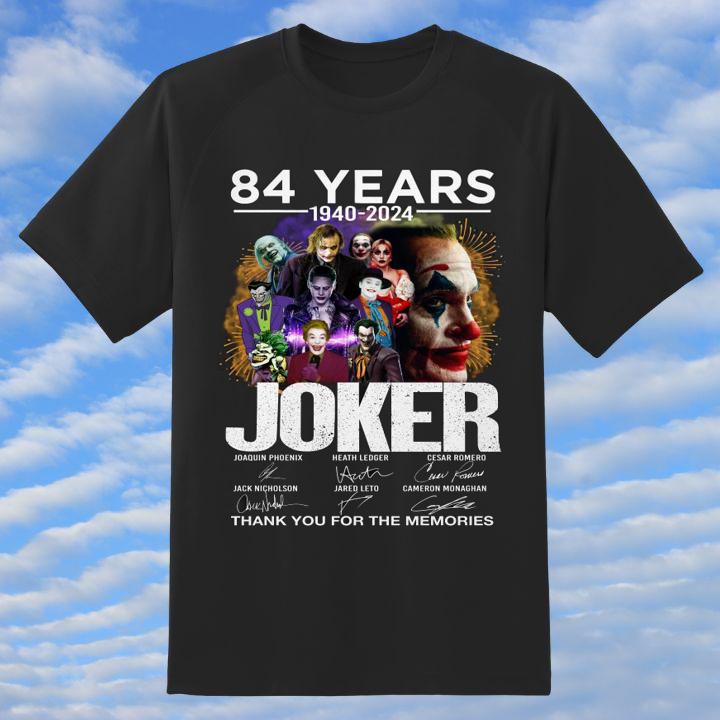 Personalized Joker 84 Years 1940-2024 Joaquin Phoenix Signatures Thank Memories T-Shirt