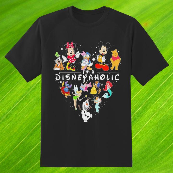 Personalized Im A Disney Aholic Heart Disney Characters T-Shirt