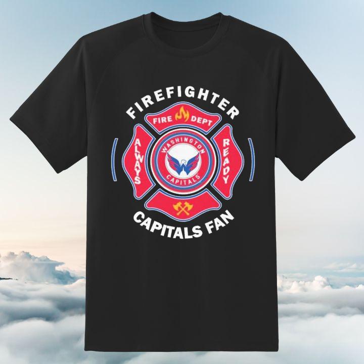 Fire Dept Washington Capitals Logo Hockey Firefighter T-Shirt