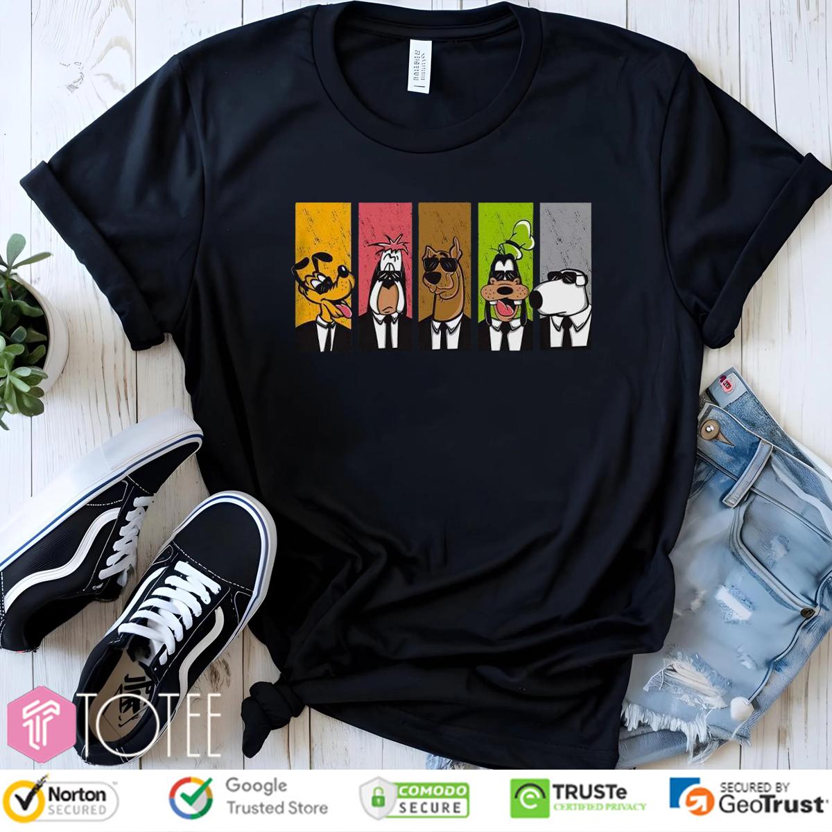 Cartoon Dogs Pluto Scooby Doo Goofy Parody MIB T-Shirt