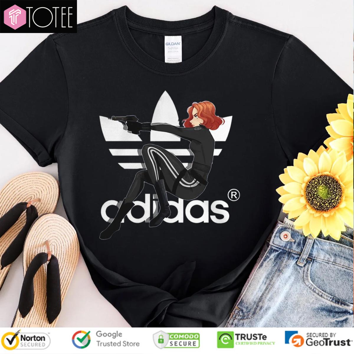 Marvel Black Widow Parody Adidas Logo T-Shirt