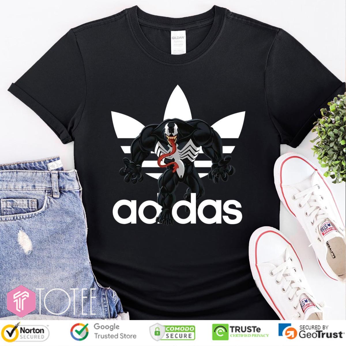 Marvel Venom Parody Adidas Logo T-Shirt
