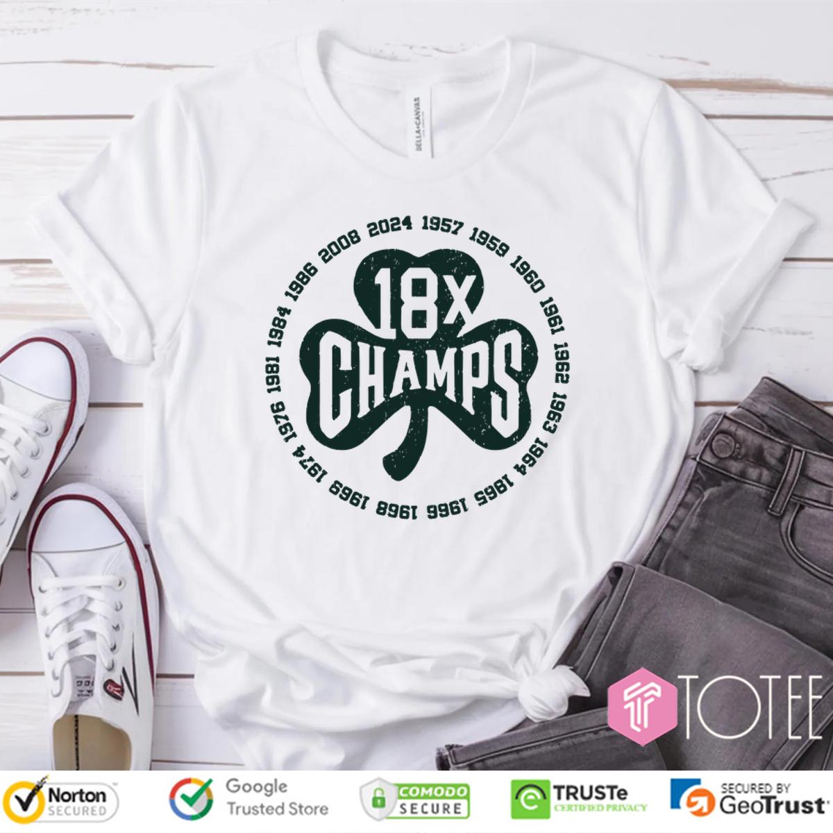Boston Celtics 18X Champs Shamrock Shirt