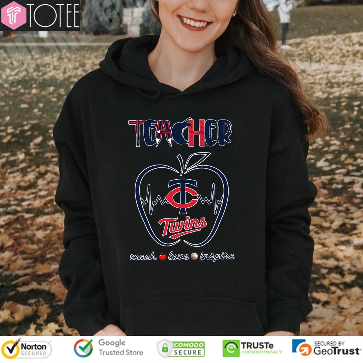 Official Minnesota Twins Teachers Pride Heart Teacher Appreciation Week Hoodie