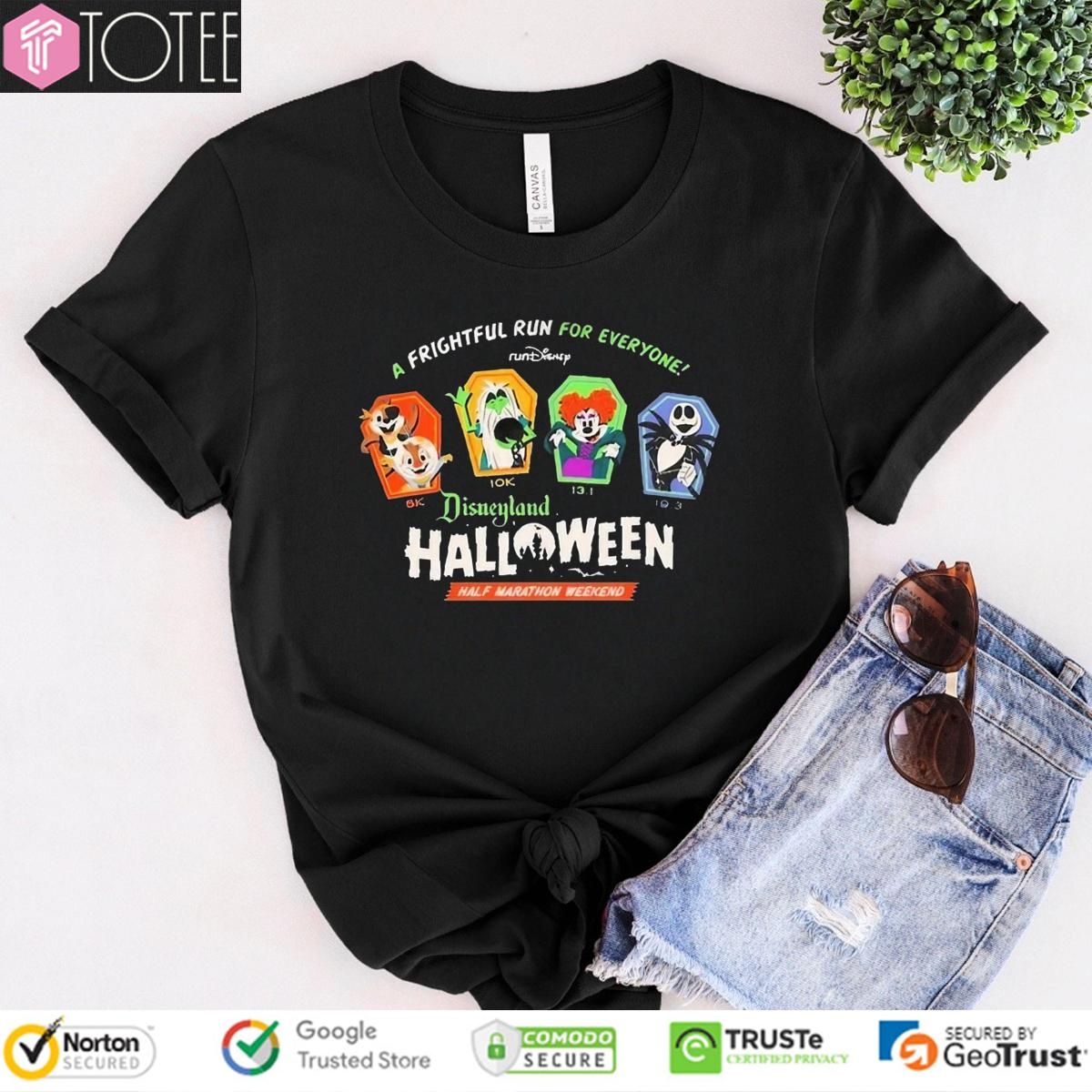 Rundisney A Frightful Run For Everyone Disneyland Halloween Half Marathon Weekend T-shirt