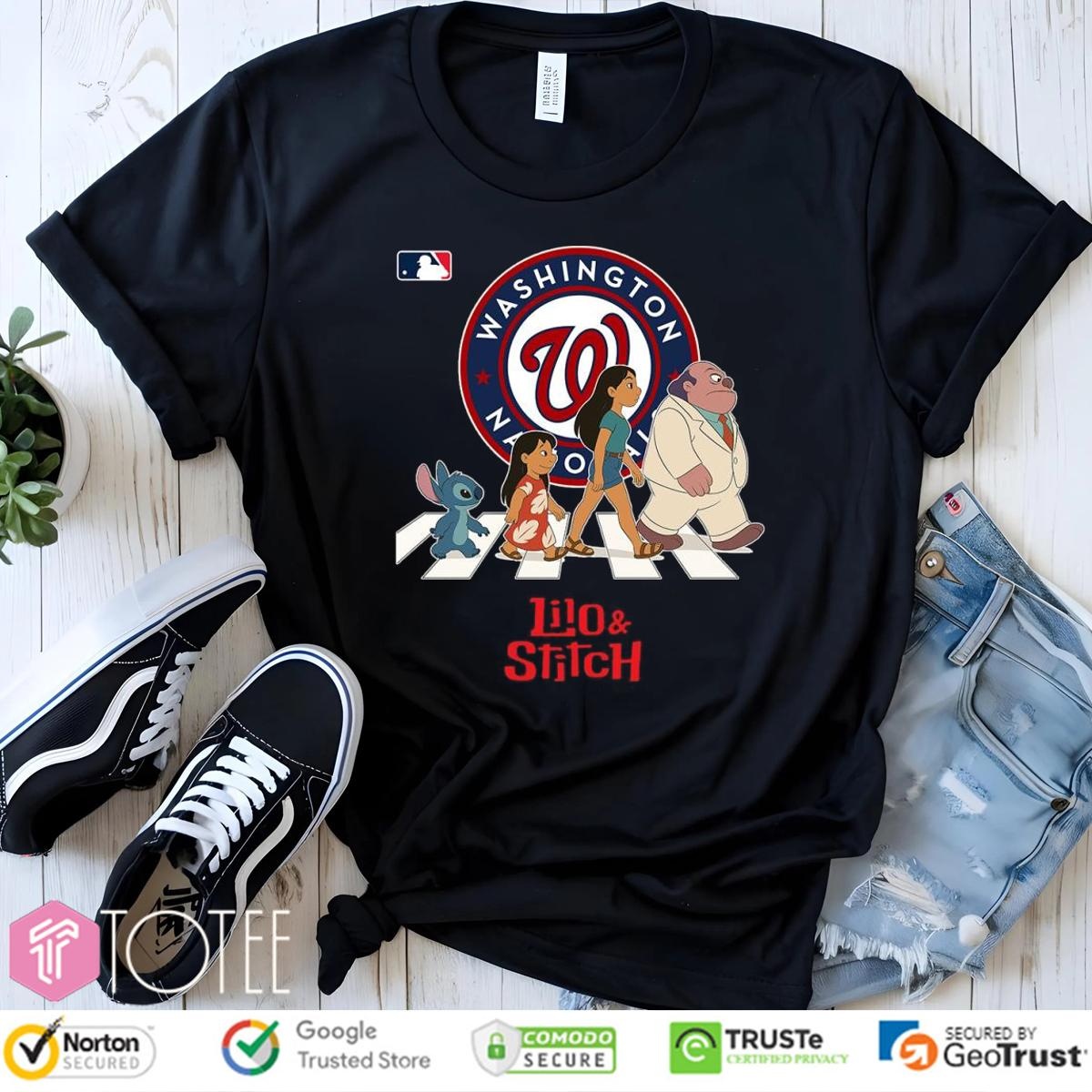 Lilo And Stitch Abbey Road Washington Nationals Baseball T-shirt