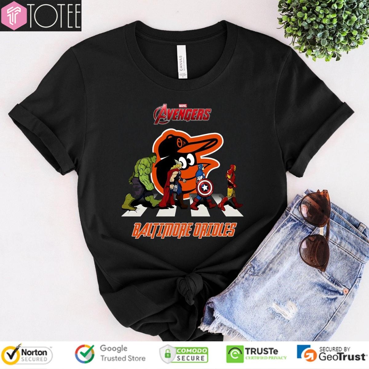 Baltimore Orioles Marvel Avengers Abbey Road T-shirt