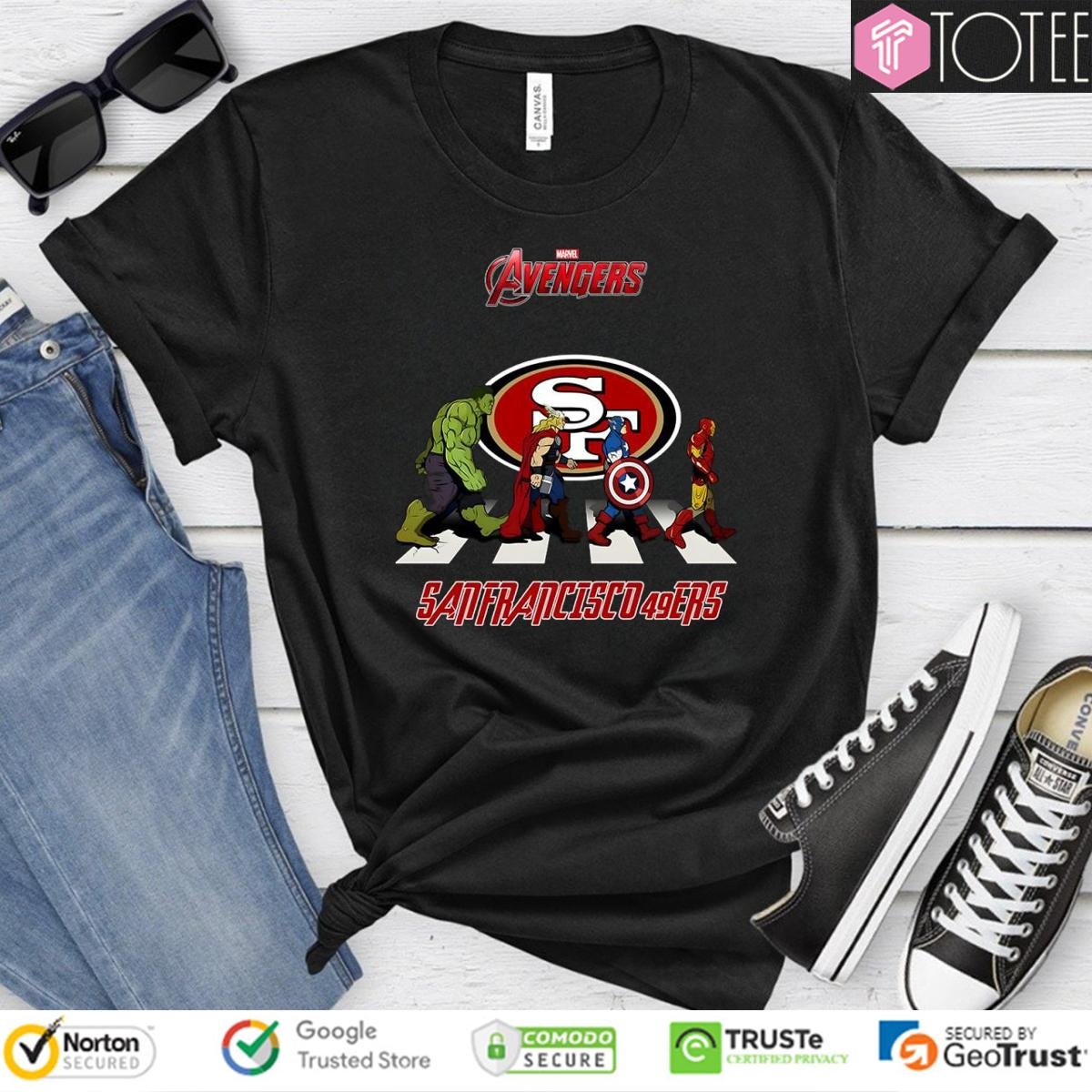 Marvel Avengers Abbey Road San Francisco 49Ers T-shirt