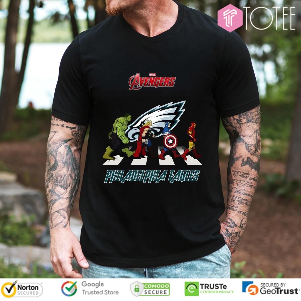 Philadelphia Eagles Marvel Avengers Abbey Road T-shirt